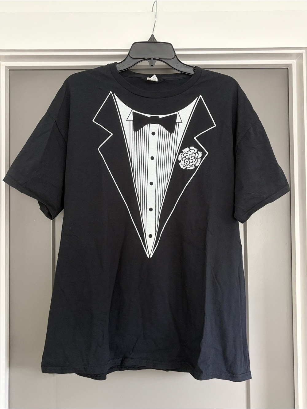 Novelty Tuxedo Graphic Tee - Black & White - Classy & Comfy Fruit of the Loom